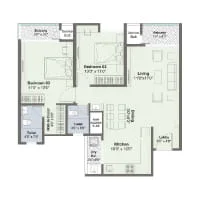 Sentosa Harico Divaam Kiwale 2 BHK Floor Plan Image