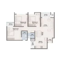 Sentosa Harico Divaam Kiwale 3 BHK Floor Plan Image
